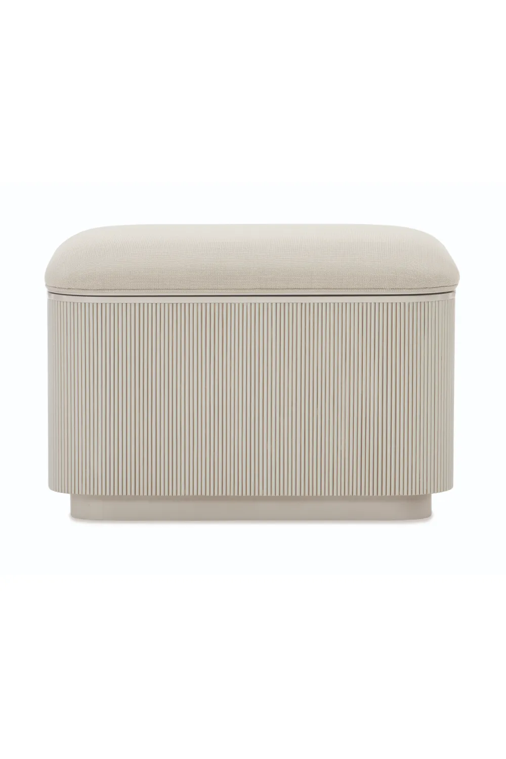 Beige Fluted Storage Ottoman | Caracole For The Love Of