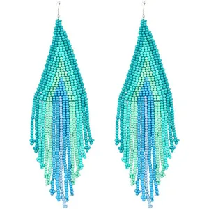 Boho Long Beaded Drop Earrings