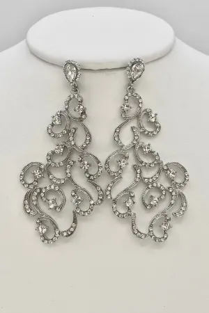 Cascading Rhinestone Chandelier Earrings