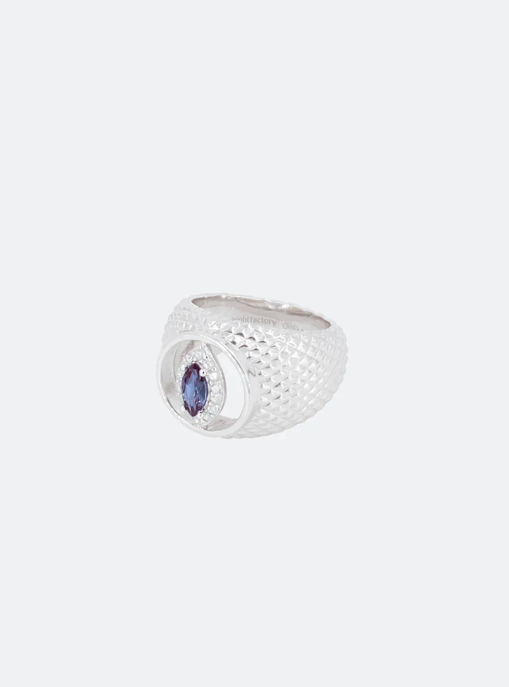 Cat-eye cutout Alexandrite cocktail signet ring