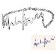 CBA101512 - Sterling Silver Personalized Handwritten Bracelet