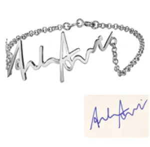 CBA101512 - Sterling Silver Personalized Handwritten Bracelet