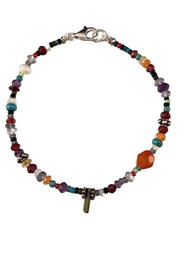 Chrome Diopside Beaded Gemstone Bracelet #7