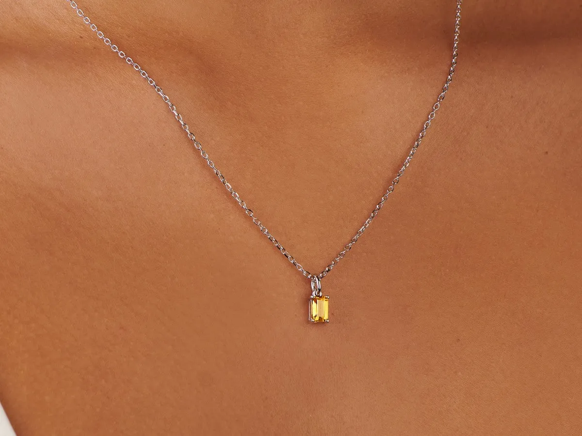 Citrine Silver Necklace