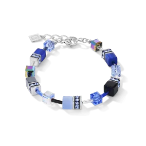 Coeur De Lion Cobalt Blue Grey Swarovski® Crystals GeoCUBE® Bracelet