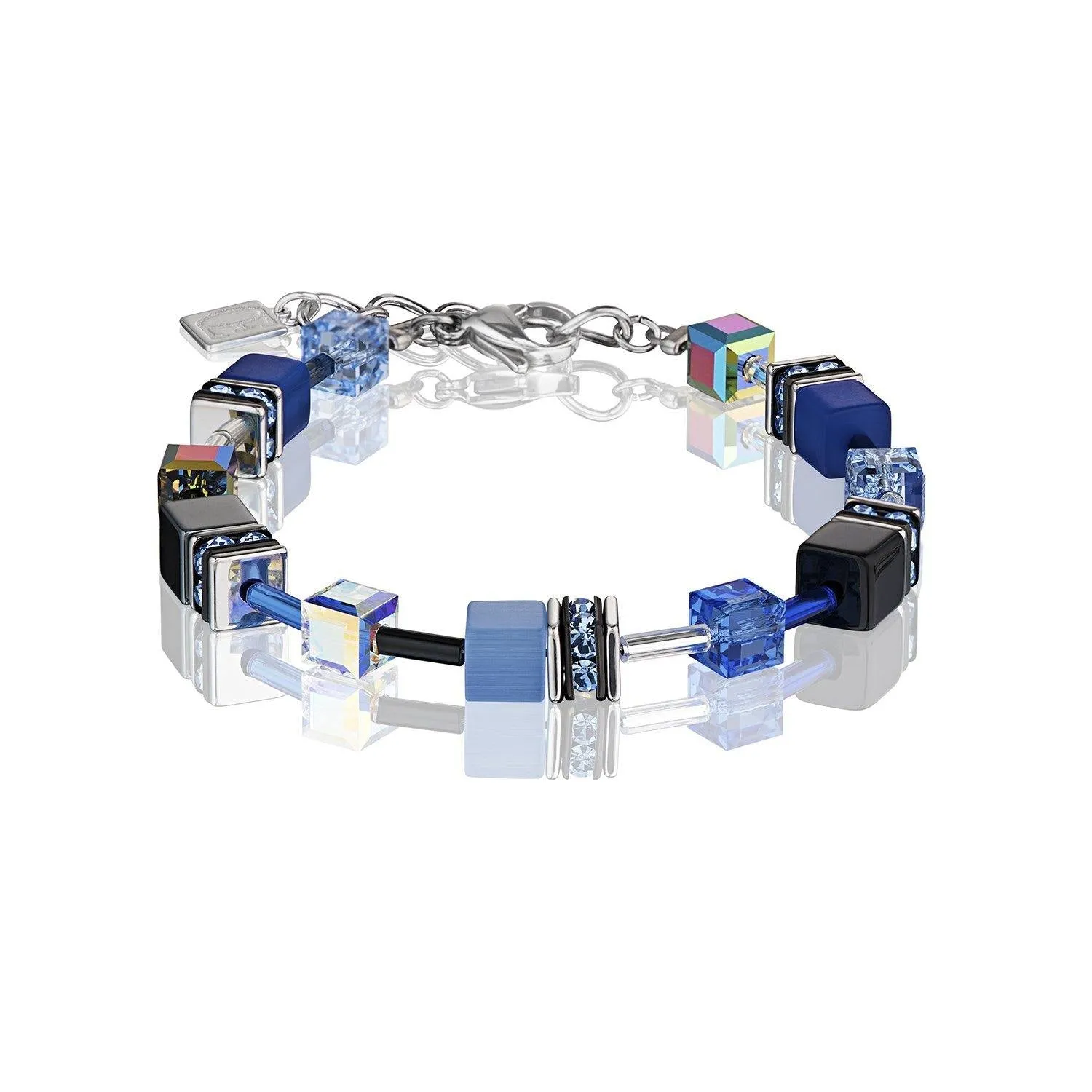 Coeur De Lion Cobalt Blue Grey Swarovski® Crystals GeoCUBE® Bracelet