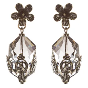 Contemporary Fashion Uniquely Charming Floral Design Dangle Earrings E835 Gray