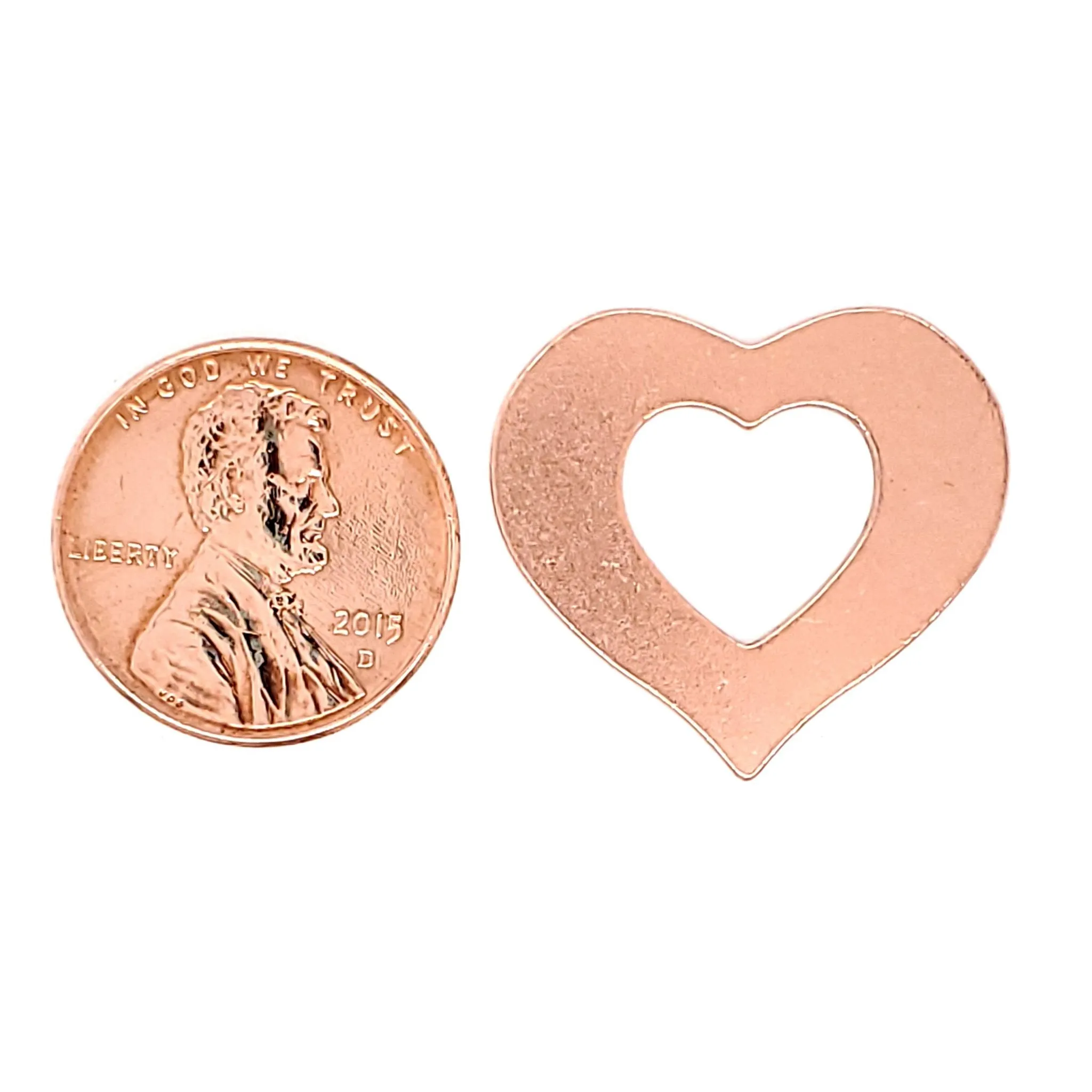 Copper Blank Heart Outline Pendant / SBB0178