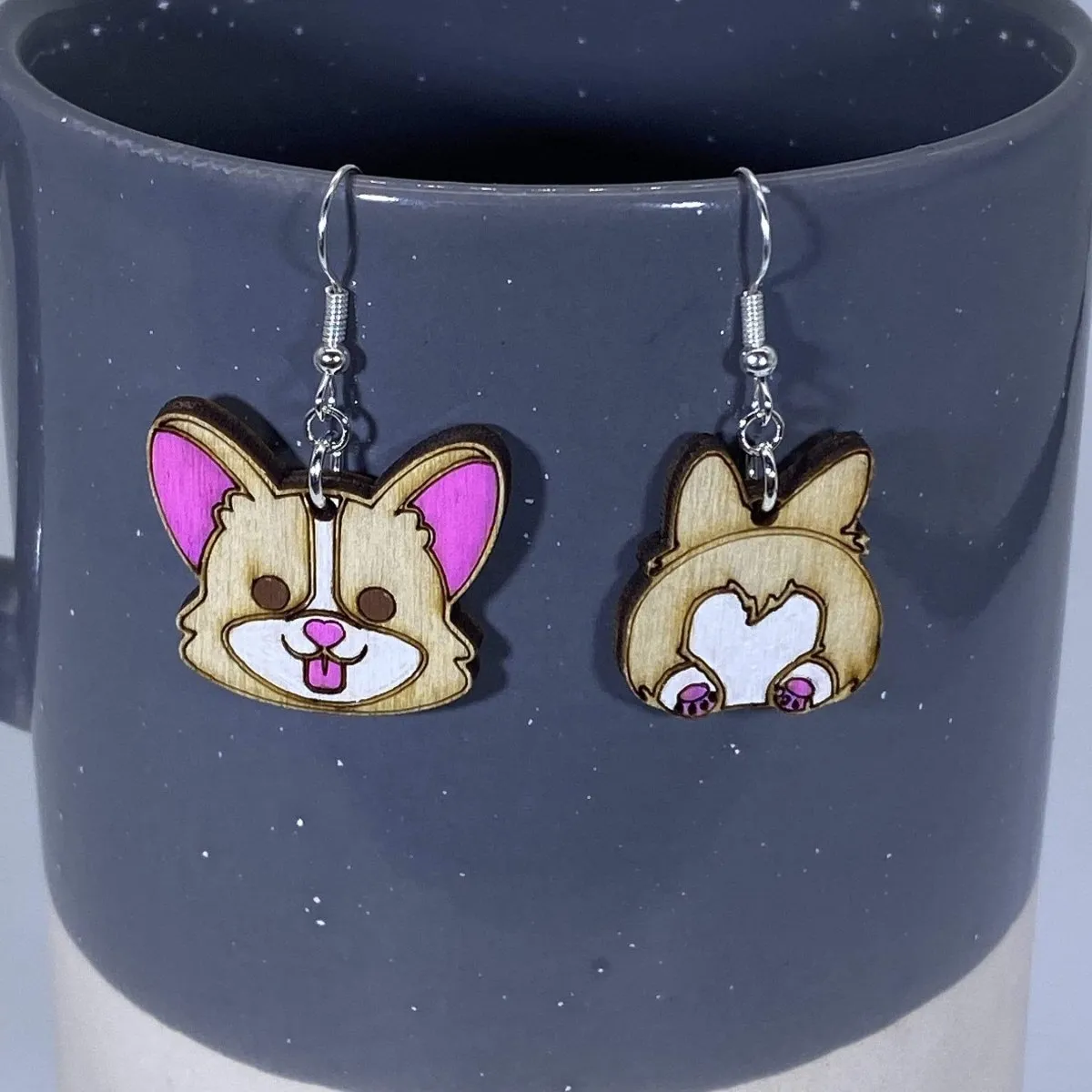 Corgi Butt Dangle Earrings by Cate's Concepts, LLC