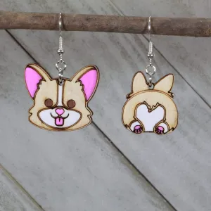Corgi Butt Dangle Earrings by Cate's Concepts, LLC