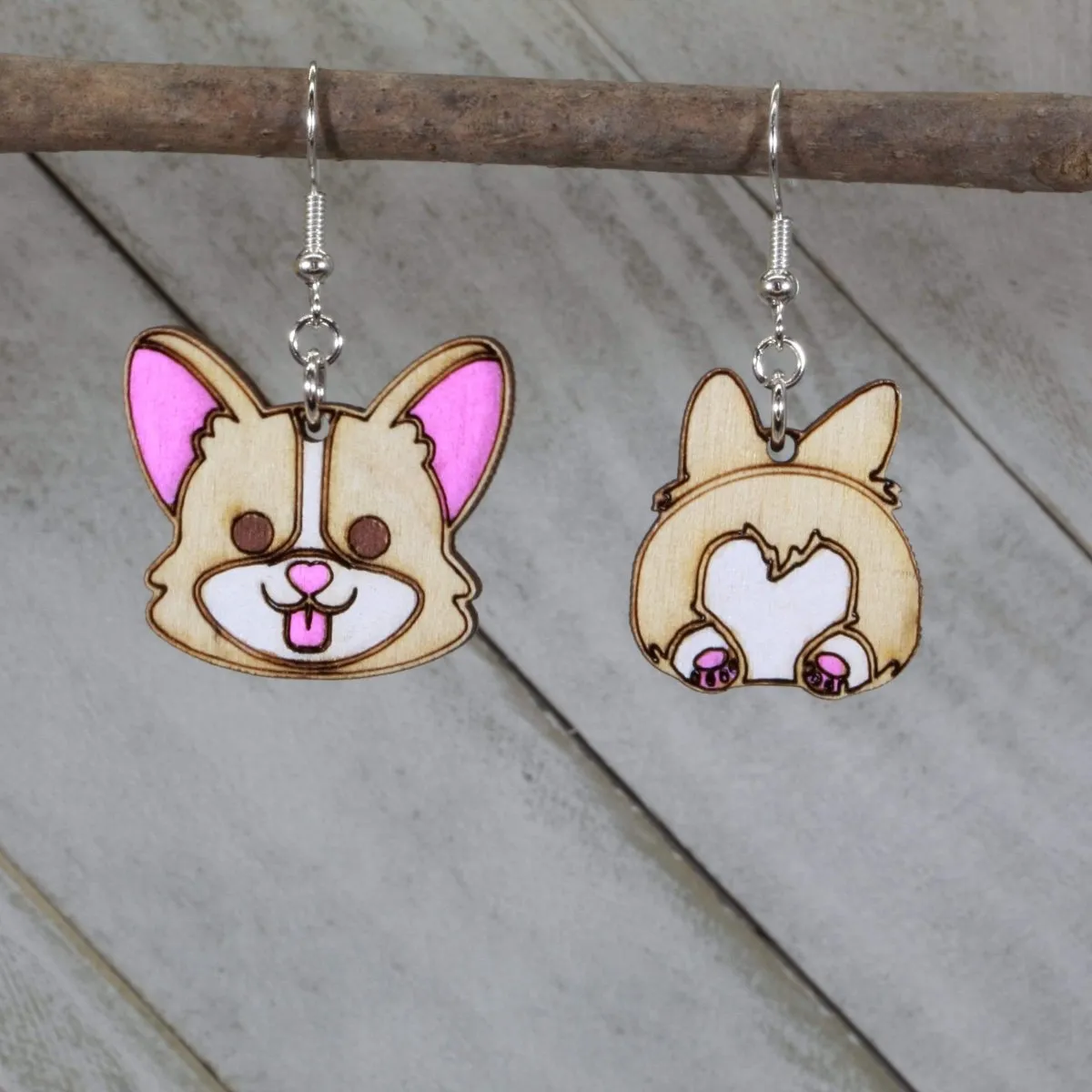 Corgi Butt Dangle Earrings by Cate's Concepts, LLC