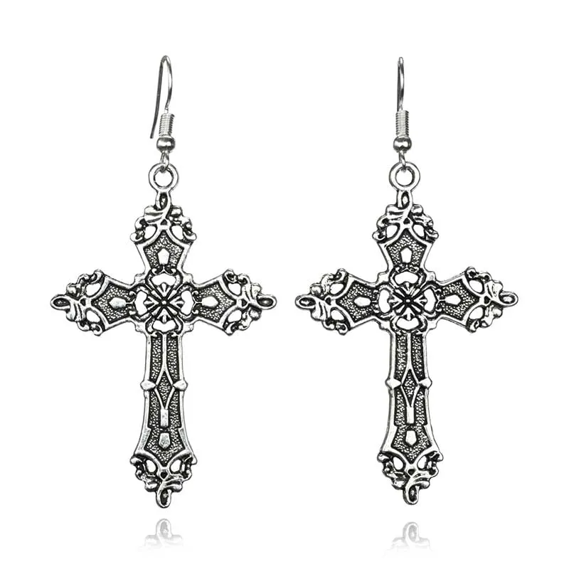 Cross Dangle Drop Earrings