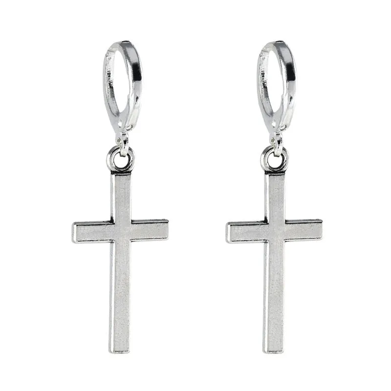 Cross Dangle Drop Earrings