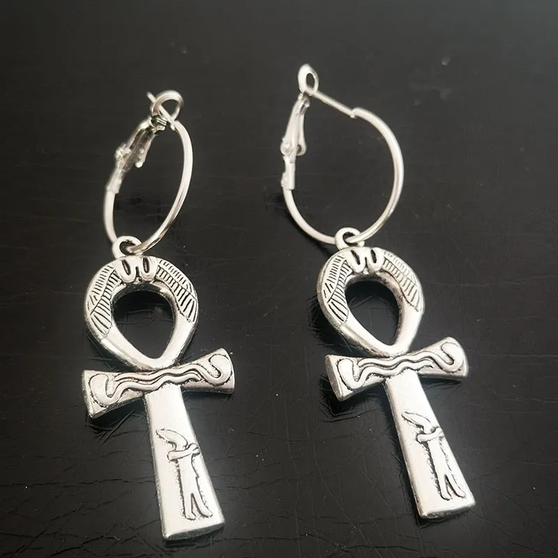 Cross Dangle Drop Earrings