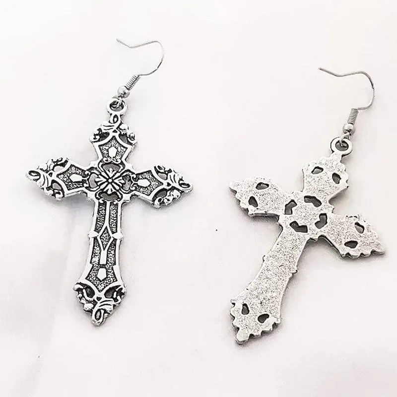 Cross Dangle Drop Earrings