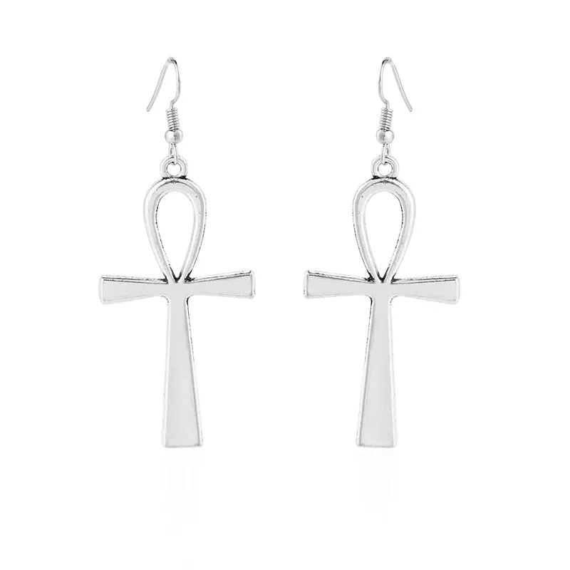 Cross Dangle Drop Earrings
