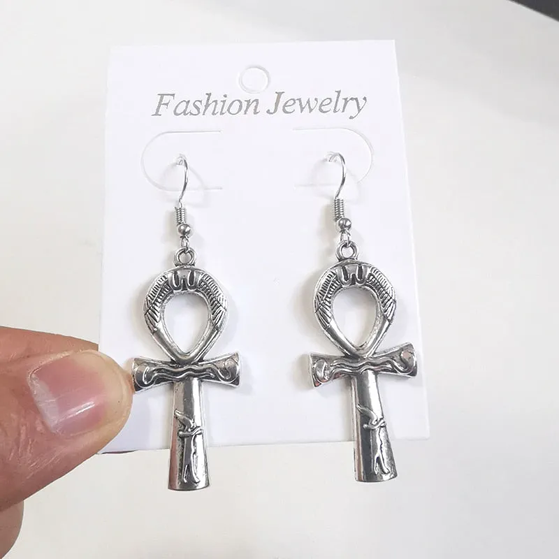 Cross Dangle Drop Earrings