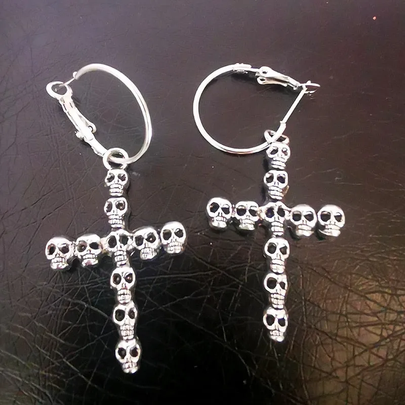 Cross Dangle Drop Earrings