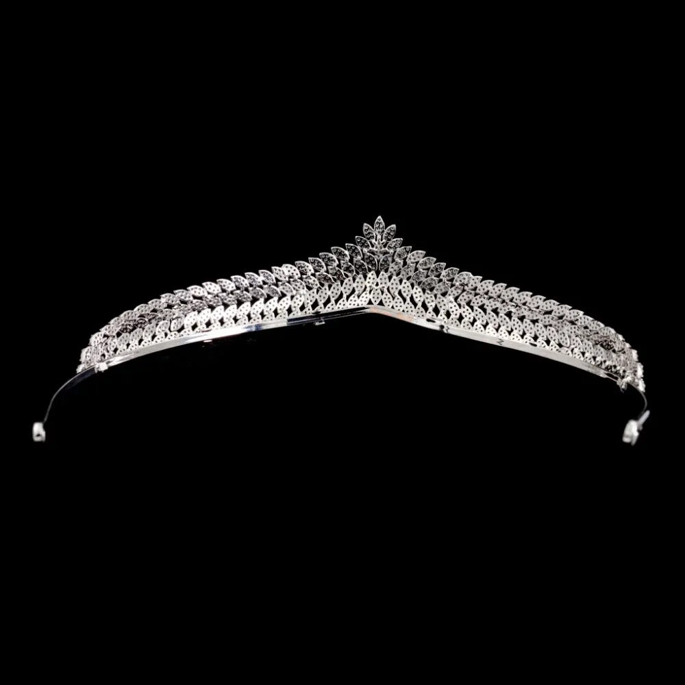 Cubic zircon wedding bridal tiara diadem hair jewelry S16239