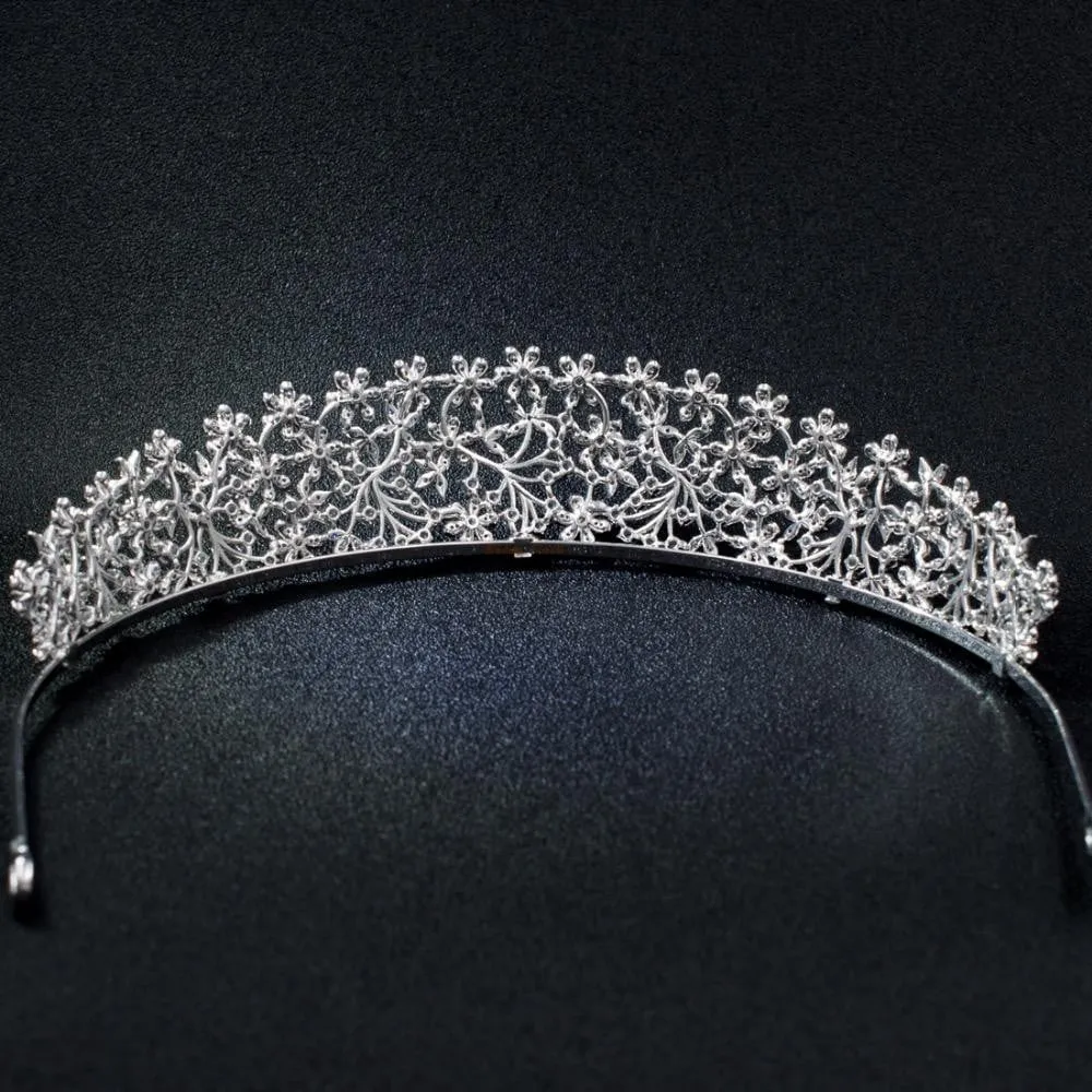 Cubic zircon wedding bridal tiara diadem hair jewelry S16271