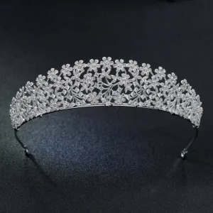 Cubic zircon wedding bridal tiara diadem hair jewelry S16271