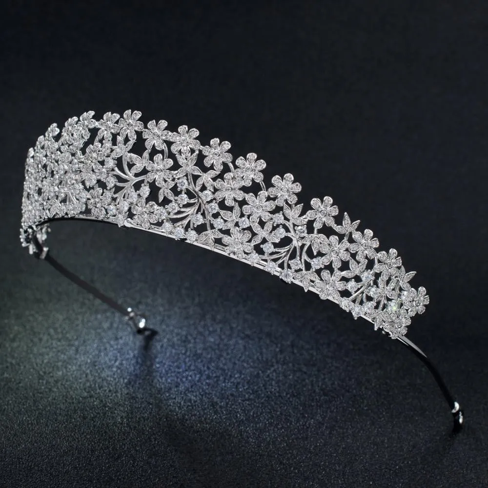 Cubic zircon wedding bridal tiara diadem hair jewelry S16271