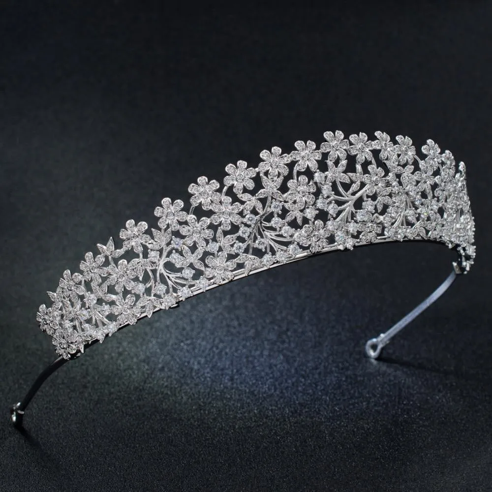 Cubic zircon wedding bridal tiara diadem hair jewelry S16271