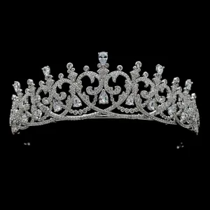 Cubic zircon wedding bridal tiara diadem hair jewelry S16417