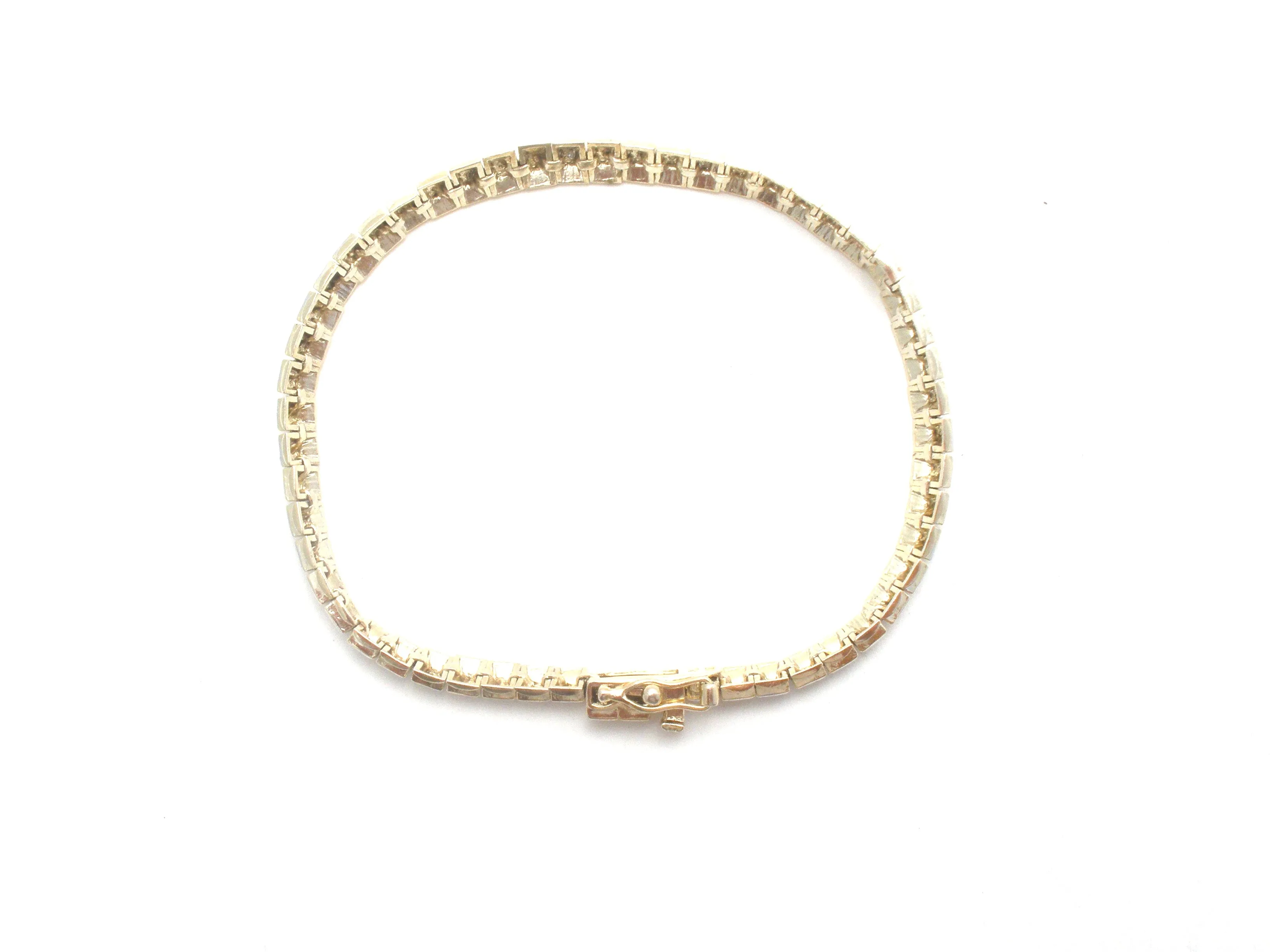 Diamond Tennis Style Gold & Sterling Bracelet