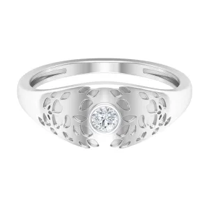 Diamond Textured Signet Ring for Men