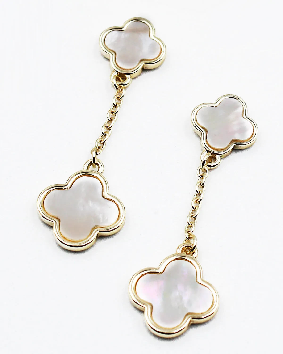 Double Tier Flower Dangle Earrings