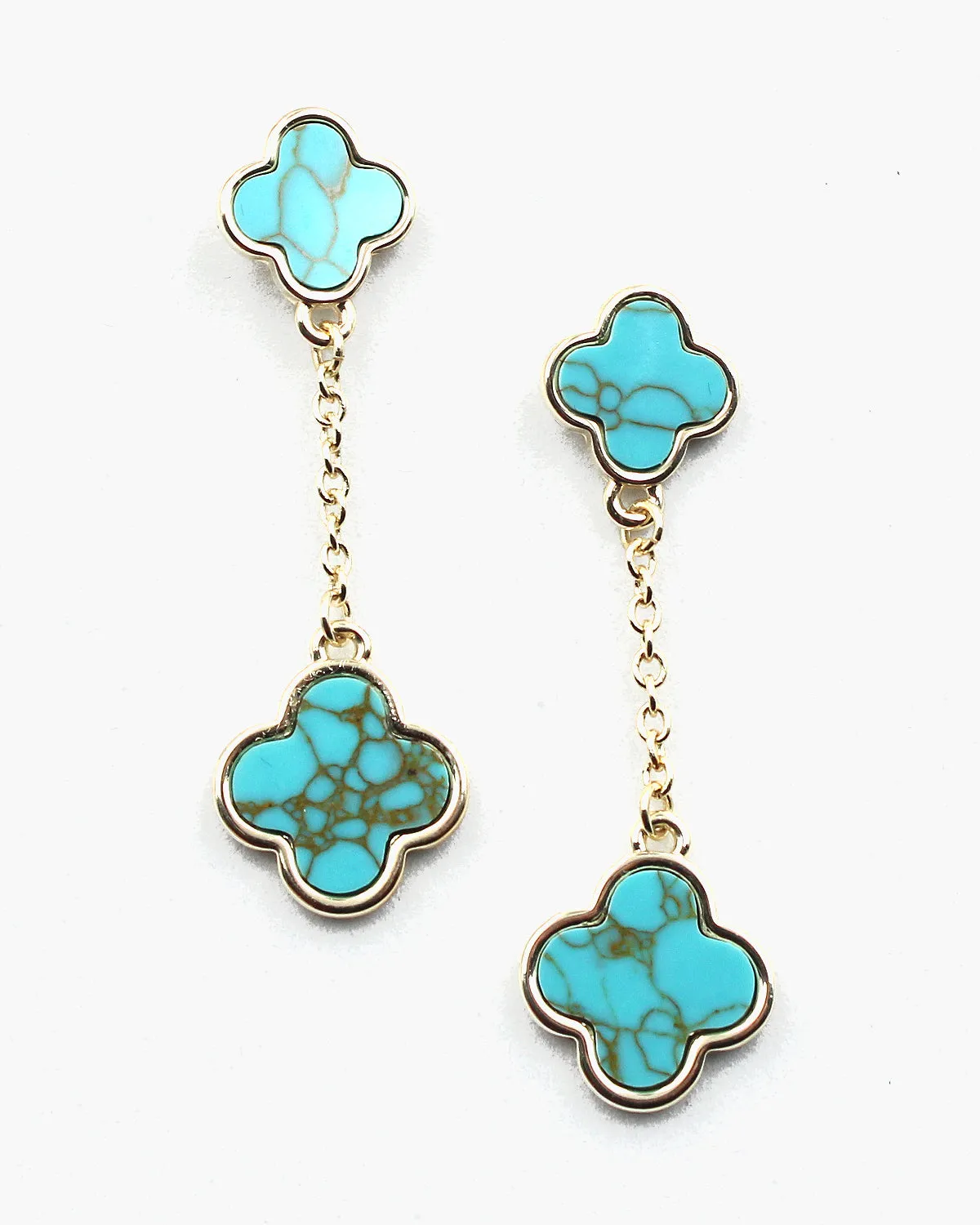 Double Tier Flower Dangle Earrings