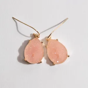 Druzy Teardrop Dangle Earrings