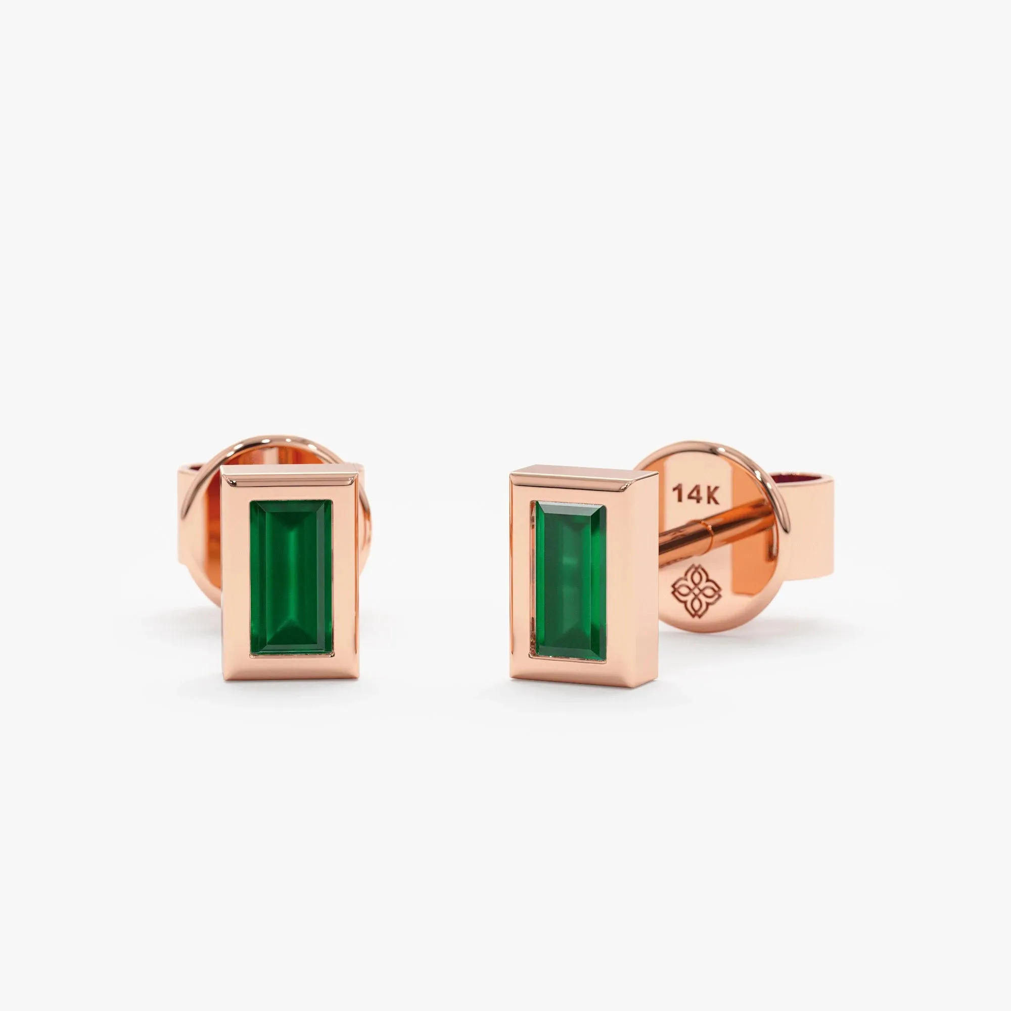 Emerald Baguette Studs, Verna