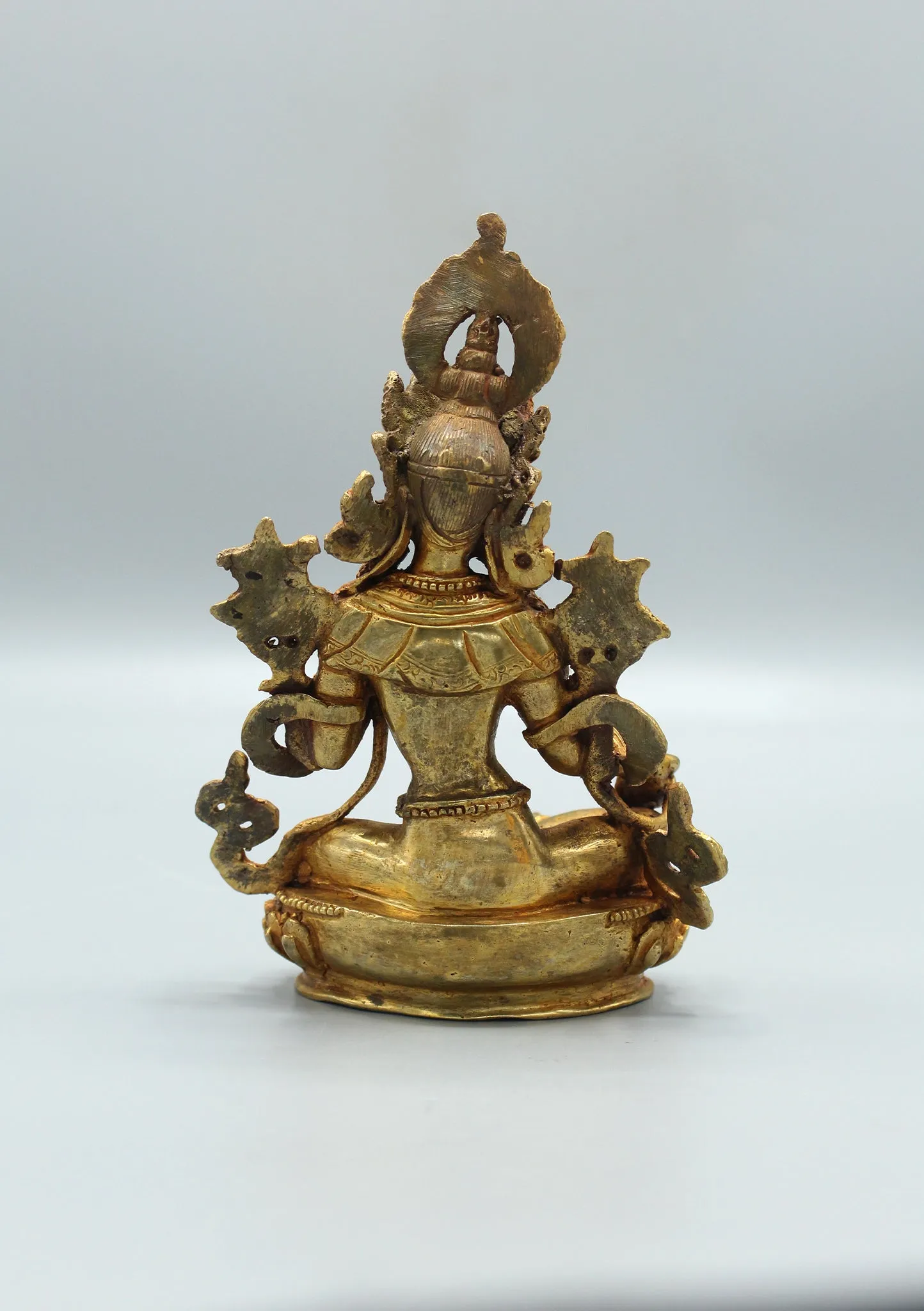 Fully Gold Plated Green Tara Statue 6"