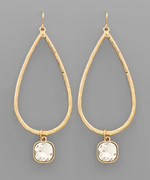 Gold Crystal Dangle Earrings