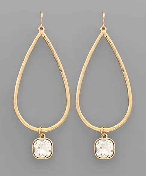 Gold Crystal Dangle Earrings