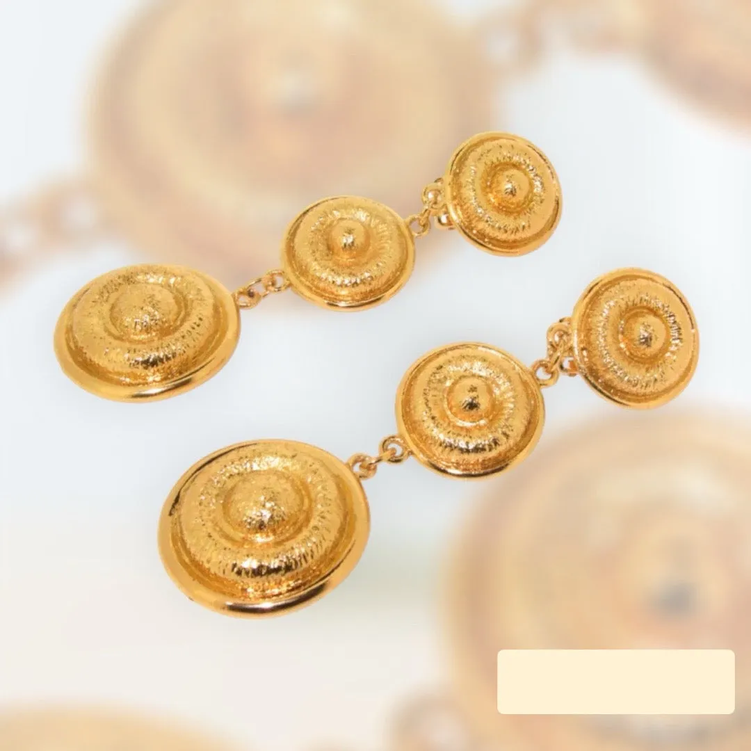 Gold Earrings Chandelier Clip On by Sardi London