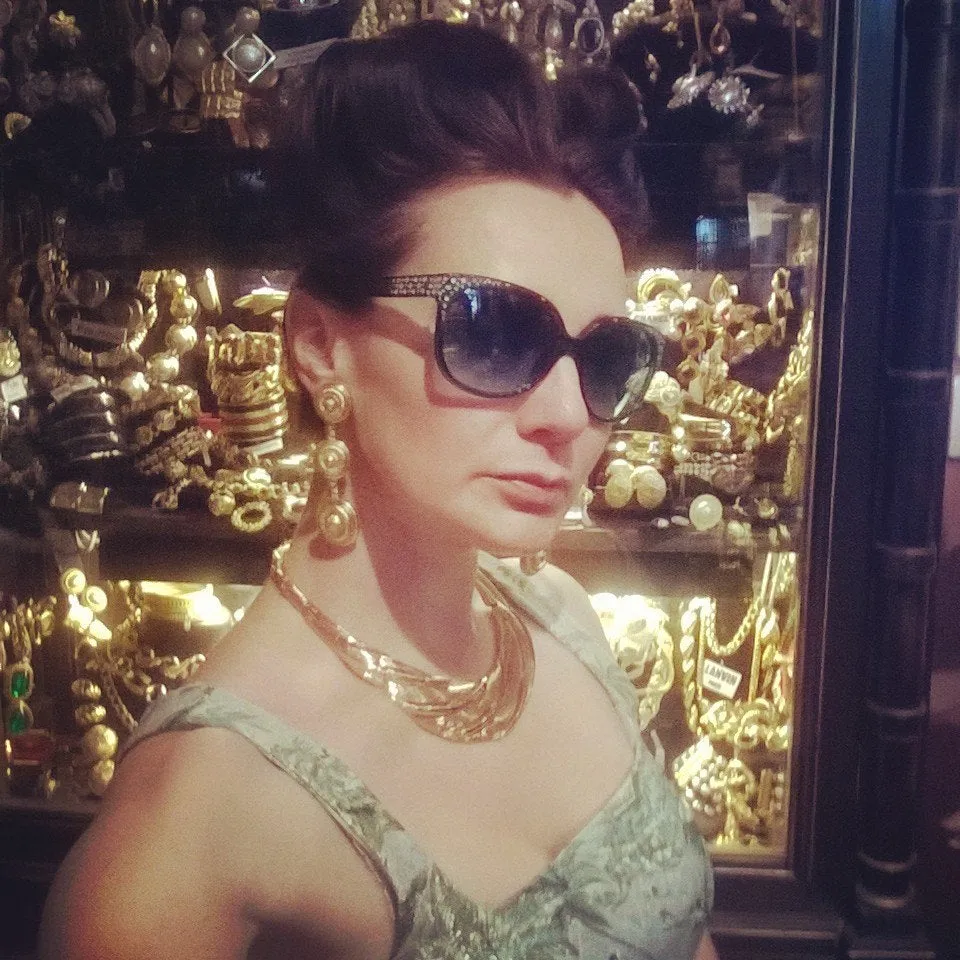 Gold Earrings Chandelier Clip On by Sardi London