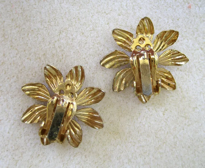 Gold-filled Cultured Pearl Floral Earrings