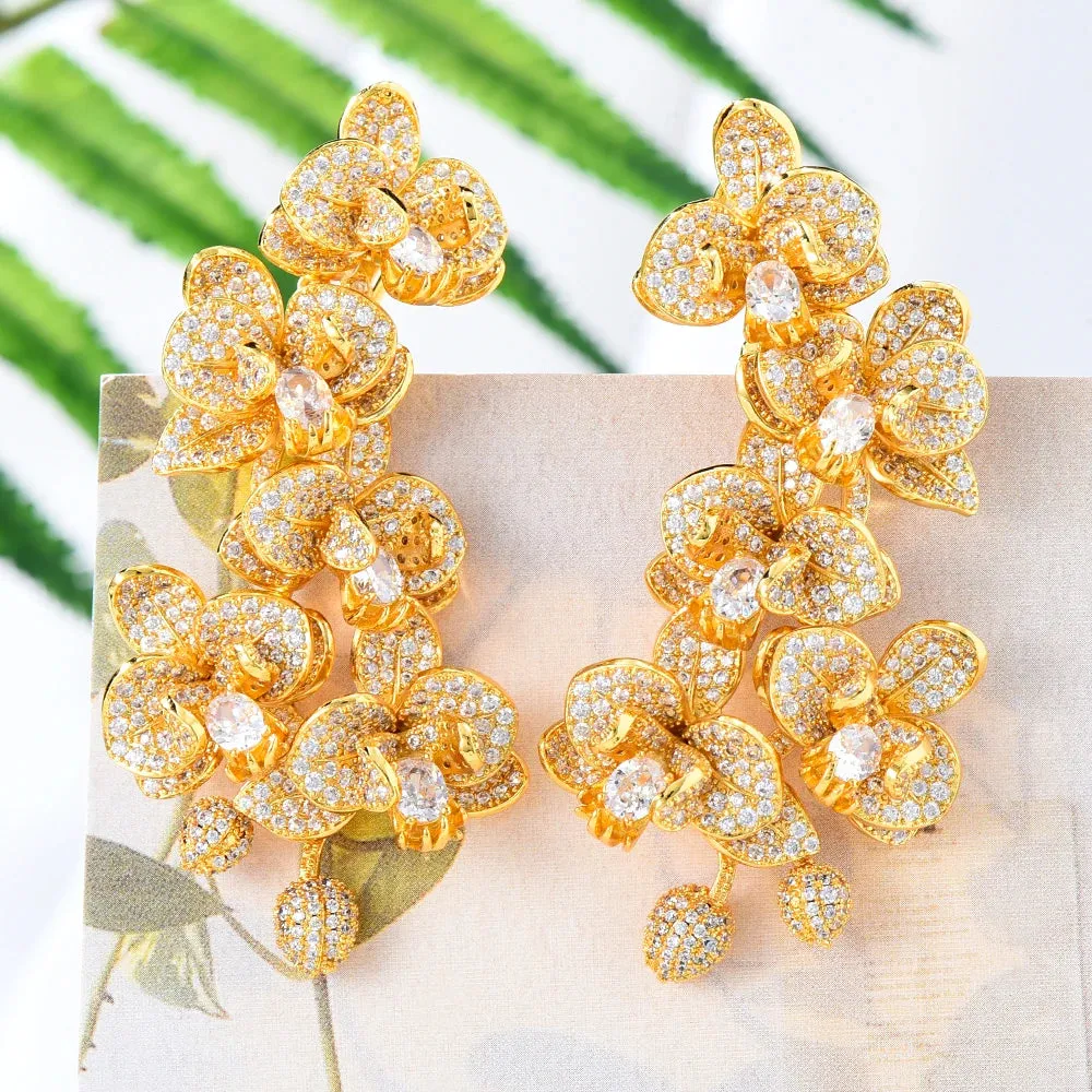 Gorgeous Crystal Dangle Earrings for Women Bridal Wedding Party Jewelry Accessory