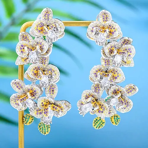Gorgeous Crystal Dangle Earrings for Women Bridal Wedding Party Jewelry Accessory