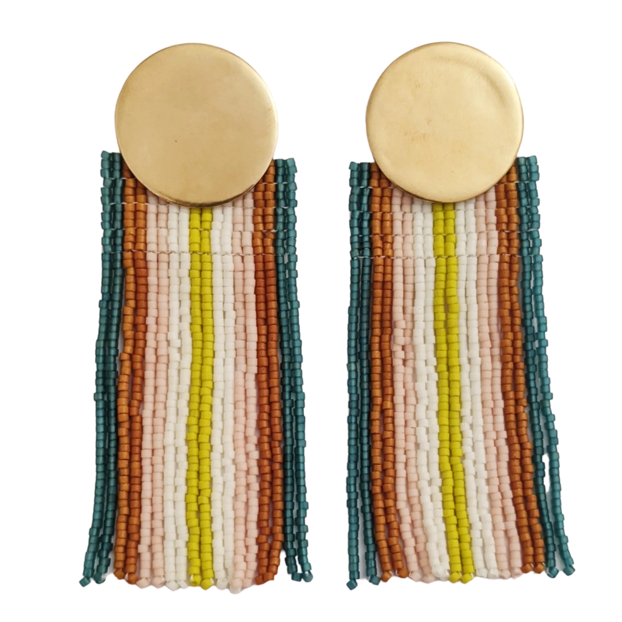 Groovy Stripes Beaded Earrings (2 sizes)