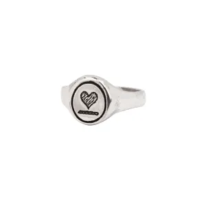 Heart Oval Signet Ring