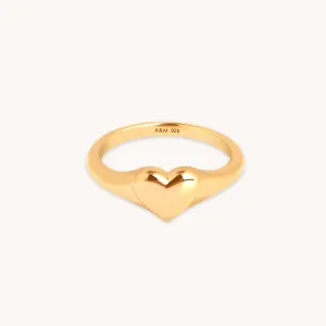 Heart Signet Ring in Gold