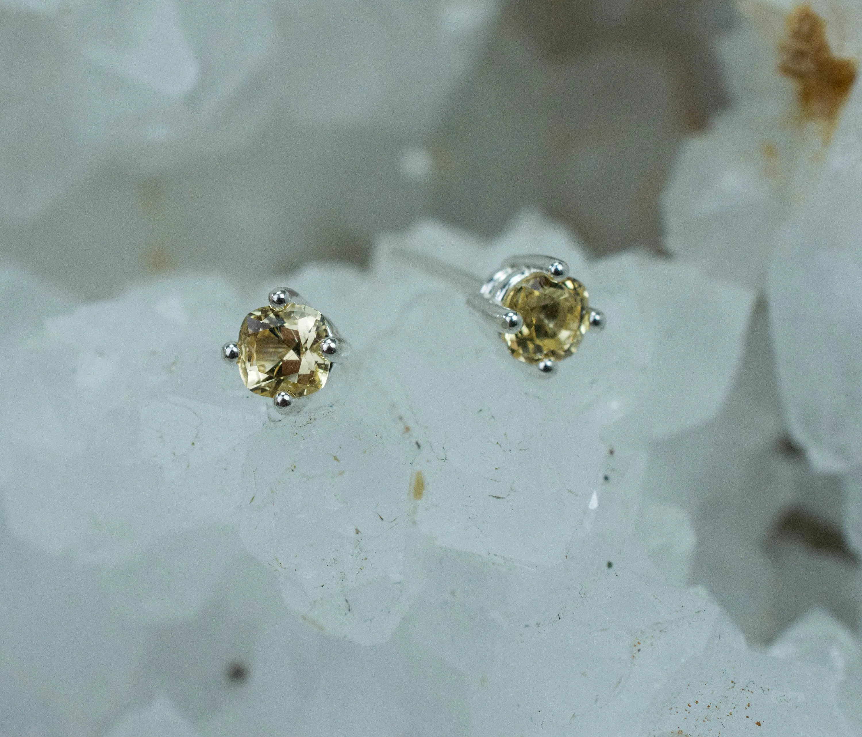 Imperial Topaz Earrings; Natural Untreated Brazil Topaz; 0.630cts