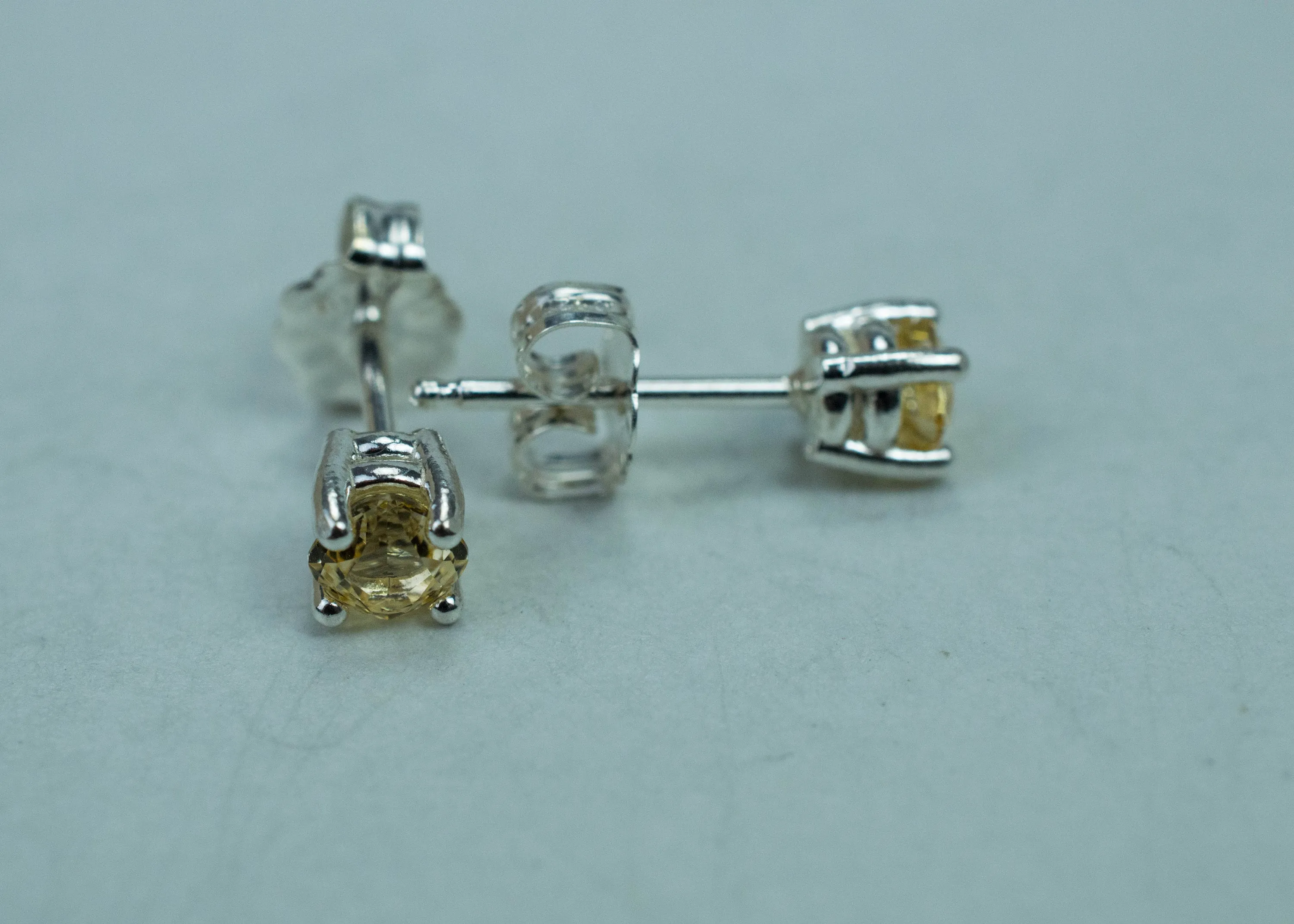 Imperial Topaz Earrings; Natural Untreated Brazil Topaz; 0.630cts