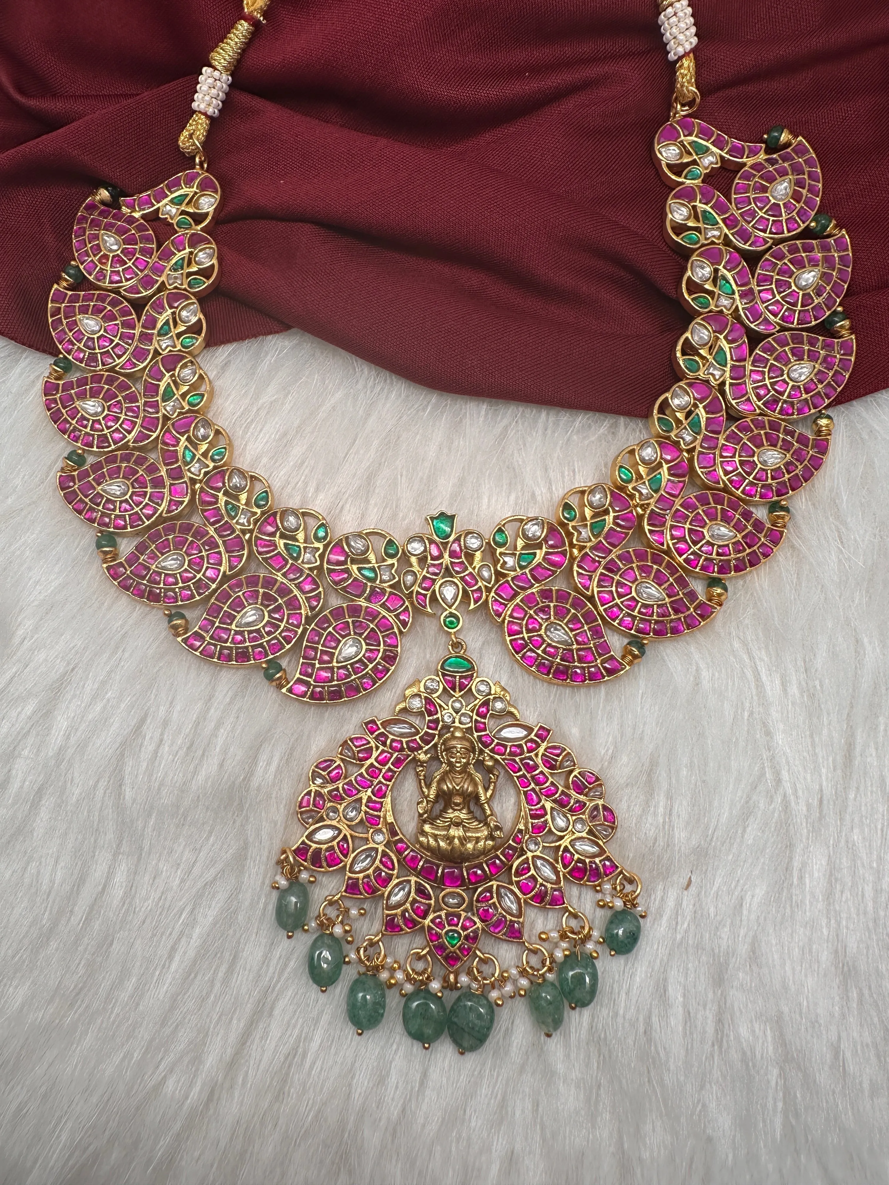 Jadau Kundan Red Mango Necklace