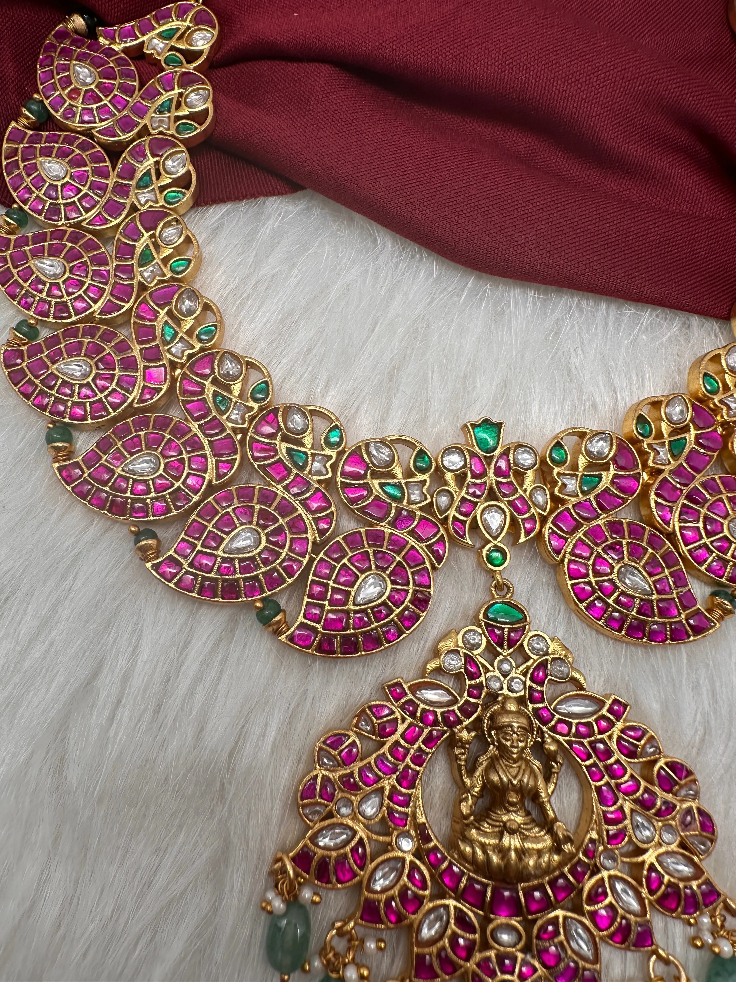 Jadau Kundan Red Mango Necklace