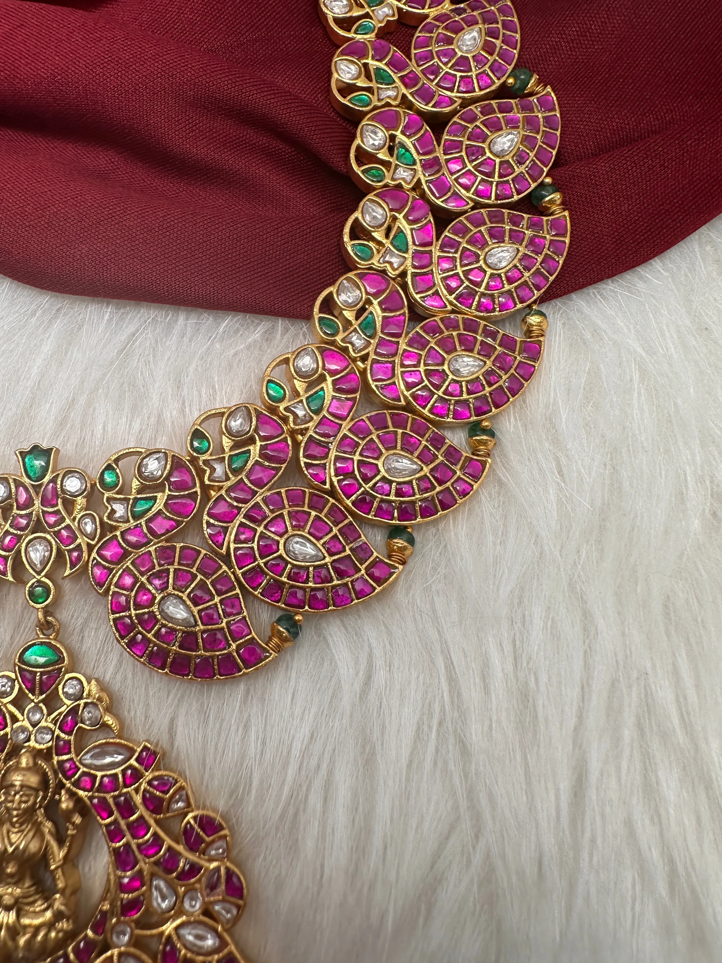 Jadau Kundan Red Mango Necklace